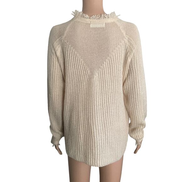 Mod on Trend Sweater Womens Large Beige Wool Mohair Blend Pullover - Picture 2 of 10